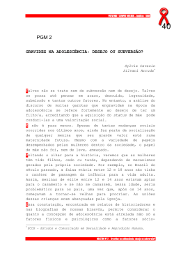 gravidez na adolesc&ecirc;ncia: desejo ou subvers&atilde;o?
