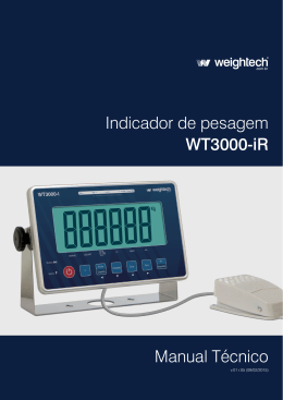Manual T&eacute;cnico Indicador de pesagem WT3000-iR