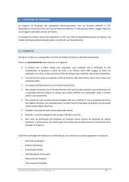 1. LISTAGENS DE DESPESAS 2.1 FORMATO