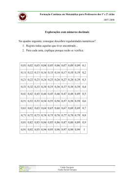 explora&ccedil;&otilde;es com n&uacute;meros decimais
