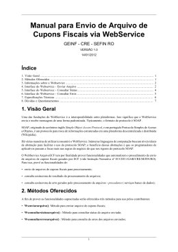 Manual para Envio de Arquivo de Cupons Fiscais via WebService