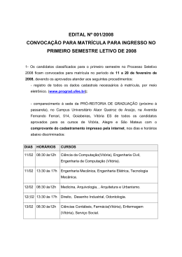 Edital 001/2008 - Prograd - Pr&oacute; Reitoria de Gradua&ccedil;&atilde;o