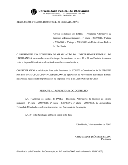 2007 - Resolu&ccedil;&atilde;o n&ordm; 13 - Universidade Federal de Uberl&acirc;ndia