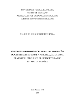 psicologia hist&oacute;rico-cultural na forma&ccedil;&atilde;o docente