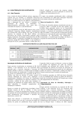 4.2. Caracteriza&ccedil;&atilde;o dos Investimentos - Controladoria
