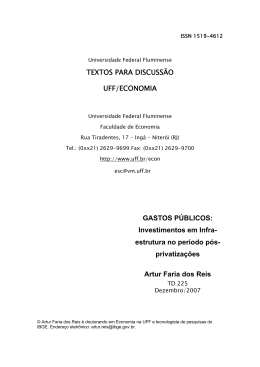 Investimentos em Infra- estrutura no per&iacute;odo p&oacute;s