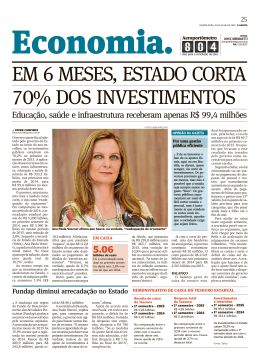EM 6 MESES, ESTADO CORTA 70% DOS INVESTIMENTOS