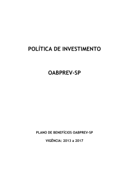 Política de Investimentos 2013