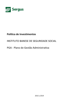 Pol&iacute;tica de Investimentos 2015