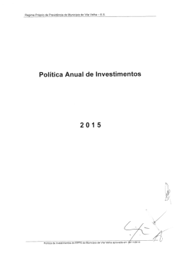 Politica anual de Investimentos 2015