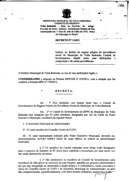 Decreto 12813 - Comitê de Investimentos
