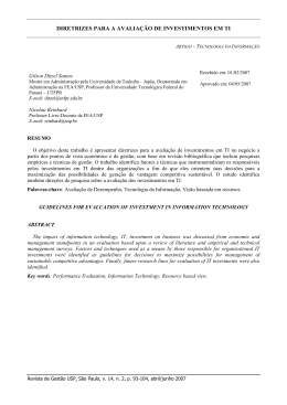 diretrizes para a avalia&ccedil;&atilde;o de investimentos em ti - REGE