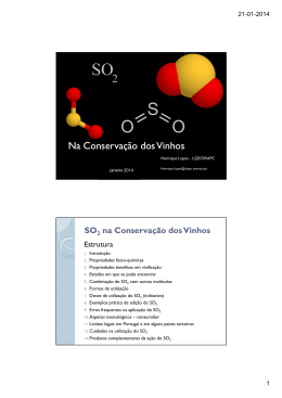 O SO2 na Conservação dos Vinhos