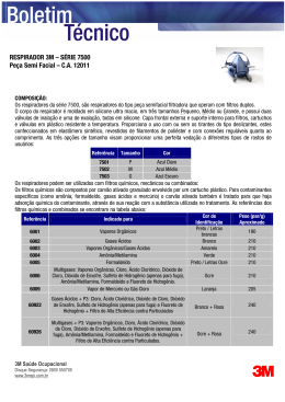 RESPIRADOR 3M &ndash; S&Eacute;RIE 7500 Pe&ccedil;a Semi Facial &ndash; C.A. 12011