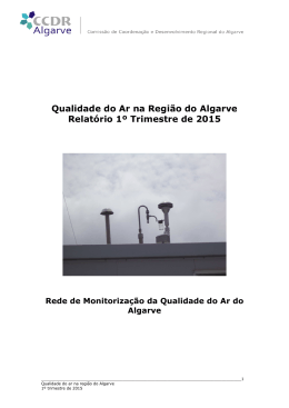 Qualidade do Ar na Regi&atilde;o do Algarve Relat&oacute;rio 1&ordm;
