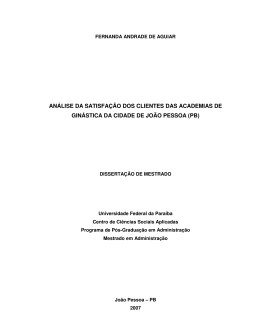 an&aacute;lise da satisfa&ccedil;&atilde;o dos clientes das academias