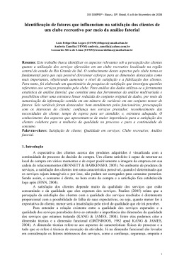 Identifica&ccedil;&atilde;o de fatores que influenciam na satisfa&ccedil;&atilde;o dos clientes