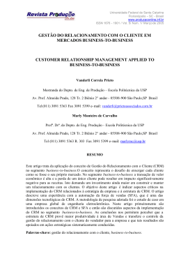 gest&atilde;o do relacionamento com o cliente