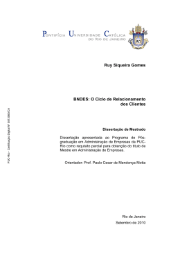 Ruy Siqueira Gomes BNDES: O Ciclo de Relacionamento