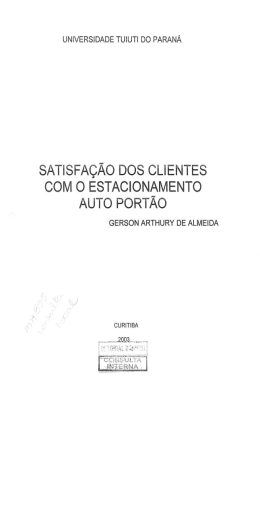 satisfacao dos clientes com o estacionamento auto - TCC On-line