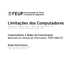 Limita&ccedil;&otilde;es dos Computadores