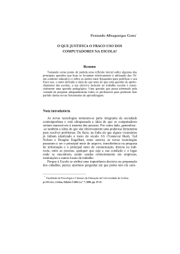 Justifica o Fraco Uso dos Computadores na Escola