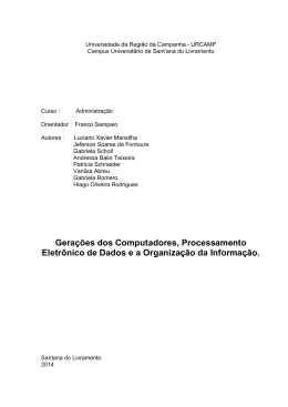Gera&ccedil;&otilde;es dos computadores, processamento