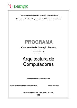 PROGRAMA Arquitectura de Computadores