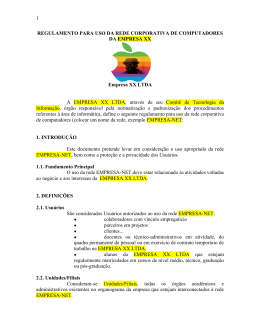 1 REGULAMENTO PARA USO DA REDE CORPORATIVA DE