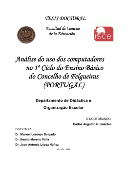 An&aacute;lise do uso dos computadores no 1&ordm; Ciclo do Ensino B&aacute;sico do