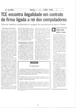 TCE encontra ilegalidade em contrato de firma ligada a rei dos