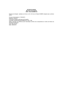 Dispensa de licitação Nº 072/2015 - Portal da Prefeitura Municipal
