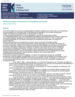 An&aacute;lise sociol&oacute;gica da introdu&ccedil;&atilde;o de computadores nas escolas