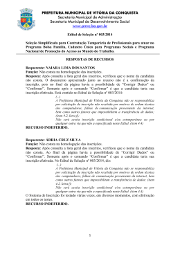 Respostas aos Recursos - Prefeitura Municipal de Vitória da