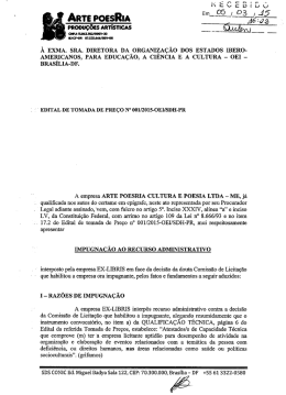 Impugna&ccedil;&atilde;o de Recurso &ndash; Arte Poesria