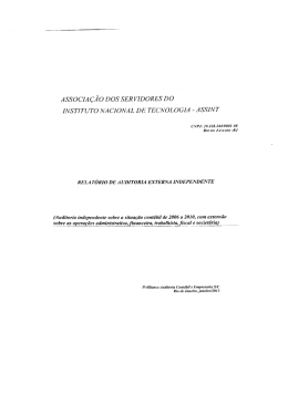 Relatorio de Auditoria Externa Independente ASSINT 2006