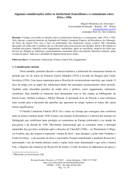 Algumas considera&ccedil;&otilde;es sobre os intelectuais franc&oacute;fonos e