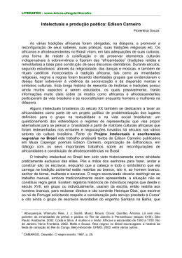 INTELECTUAIS E PRODU&Ccedil;&Atilde;O PO&Eacute;TICA: EDISON CARNEIRO