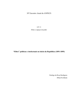 &ldquo;Elites&rdquo; pol&iacute;ticas e intelectuais no in&iacute;cio da Rep&uacute;blica