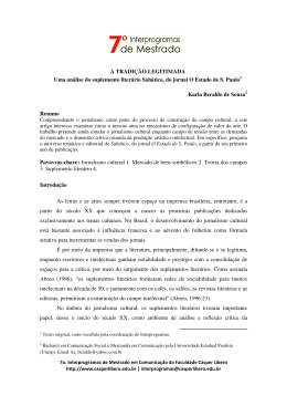 A tradi&ccedil;&atilde;o legitimada: uma an&aacute;lise do suplemento liter&aacute;rio sab&aacute;tico