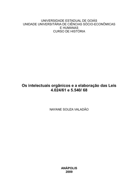 Os intelectuais orgânicos e a elaboração das Leis 4.024/61 e 5.540