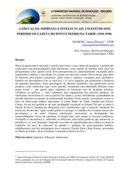 a educação, imprensa e intelectuais: um estudo dos periódicos