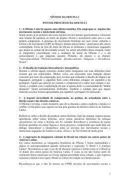 Principais resultados da oficina