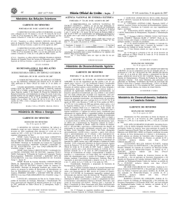 44 Minist&eacute;rio das Rela&ccedil;&otilde;es Exteriores Minist&eacute;rio de Minas e
