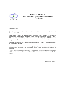 Programa BRAFITEC Orienta&ccedil;&otilde;es para Bolsistas de Gradua&ccedil;&atilde;o