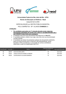 3ª chamada - Todos os Polos - publicado em 27/08 - Nead