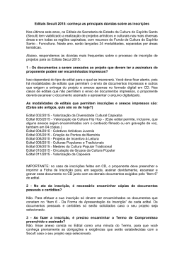 Editais Secult 2015: conhe&ccedil;a as principais d&uacute;vidas sobre as
