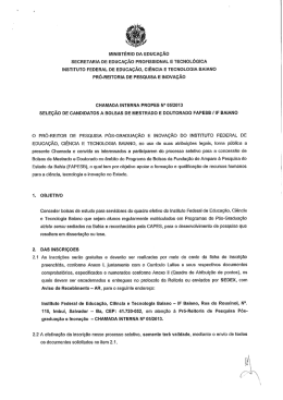 Chamada Interna nº 05, de 15 de abril de 2013