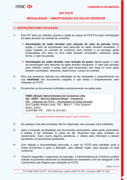 KIT FGTS para amortiza&ccedil;&atilde;o