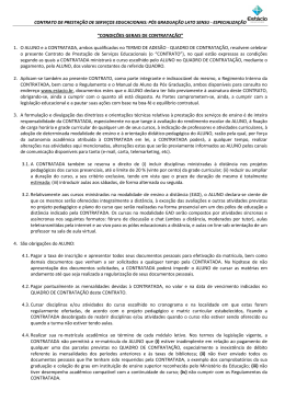 &ldquo;CONDI&Ccedil;&Otilde;ES GERAIS DE CONTRATA&Ccedil;&Atilde;O&rdquo; 1. O ALUNO e a